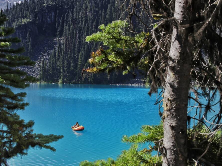 RIB-båd på åbent hav med passagerer ombord.